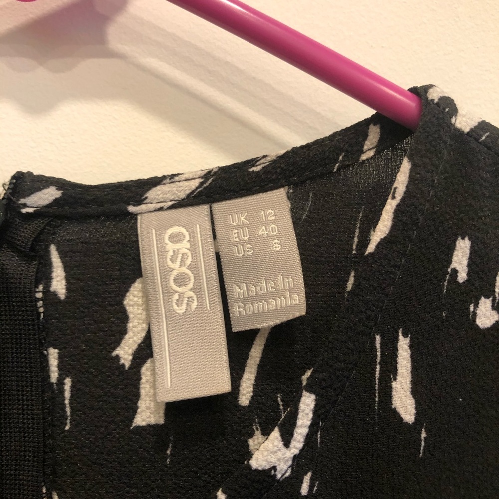ASOS mini smock dress with frill waist Size US 8 - Picture 9 of 10
